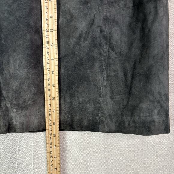 Kut From The Kloth Womens Boho Rocker Suede Leather Mini Skirt Size 8 Charcoal - Picture 5 of 9